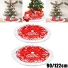 Stor julpronad trädkjol Basgolvmatta omslag Xmas Party Home Decor Plush For Store Office Supermarket 90/122 cm