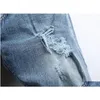 Herenjeans Nieuwe heren lente- en zomertijd Slim Fit Elastische taille Gat Modieus Drop Delivery Kledingkleding Dhgxs