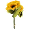 Decorative Flowers Simulated Sunflower Bouquet Wedding Bride Party Supplies (yellow) 1pc Bridesmaids Artificial Bridal