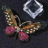 Alfileres Broches Broches de mariposa coloridos Diamantes de imitación de cristal Pasadores de esmalte de metal Broche de animal de insecto volador para mujeres Ropa Joyería Regalos Y240329