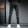 Wiosenne lato workowane dżinsy mężczyźni demin joggers spodnie mężczyźni Ubranie spodni ładunkowe sznurki szczupłe spodnie y2k streetwear dżinsy i4fj#