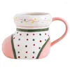 Mugs 2024 Christmas Socks Ceramic Mug Household Cute Breakfast Milk Water Tea Cup Coffee For Home Party Drinkware Gifts