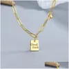 Anhänger Halsketten 100% 925 Sterling Sierjewelry Good Luck Square Heavy Choker Halskette für Männer Drop Lieferung Schmuck Anhänger Dhtdc