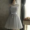 2023 Estate Abito da laurea in pizzo Dres Bowknot Mesh Dress Damigelle d'onore Abiti da festa sottili Abiti 4 colori 240321