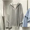 Suéteres femininos mulheres tamanho grande primavera outono solto hoodies moda coreana manga comprida sweatershirt entrega gota vestuário roupas dhnmp