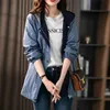 Women Spring and Autumn Wear Casual Hooded Jacket On Both Sides Female Korean Version The Long Trench Coat Waist Top 240318