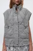 ZBZA Women's New Cott Jacket Autumn and Winter Fi Splice Vest Sleewel Single Breasted Elegant Vest Vintage Tops E9UD#