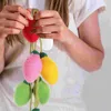 Decoratieve beeldjes Slinger Pom Hanger Kerstbal Vilt Kerst Wol Pastel Diy Decor Feestindeling Scène Kwastje Regenboog