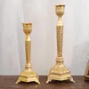 Candle Holders European Style Candlestick High Footed Retro Engraved Alloy Dinner Wedding Party El Lamp Classical Table Decoration