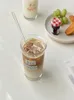 Vinglasögon söt Instagram vind hög utseende nivå glas kaffebrev kreativitet tryck tjej mjölk juice dricka design nisch cup
