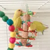 Outros suprimentos de pássaros 5 pcs Budgies Gaiola Brinquedo Escada Stand Rattan Balanço Papagaios Ginásio Ponte Escalada para Periquitos Cockatiel