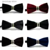 Bow Ties Fashion Man Wedding New Best Man Korean Version av Canary Corduroy Bow Suede med Diamond smal version av Bow Tie Y240329