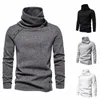 Hommes Casual Slim Fit Pull tricoté Pulls à col roulé Lg manches Therma o4eF #
