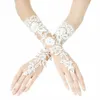 1 paire de gants blancs Lg dentelle florale mariée fête de mariage soirée Dr Fingerl gants accessoires de mariée f5Z2 #