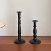 Candle Holders 2pcs Black For Taper Candles Candlestick Holder Wedding Dinning Party Fits Thick Candle&Led