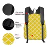 Backpack Yellow Moroccan Geometric Checks Women Man Backpacks Waterproof School For Student Boys Girls Laptop Bags Mochilas