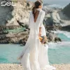 Urban Sexy Dresses Sol Simple Two Pieces Long Hleeves Chiffon Wedding Dress Elegant Spaghetti Stems Backless Mermaid Brud Gown Robe de Mariee YQ240329