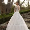 Ashley Carol A-Line Wedding Dr 2022 Lg Sleeve 3d FRS Romantic Romantic Lace Up Princ Bridal Vestido de Noiva N80x#