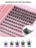 Soft Light Individual Eyelashes DIY Cluster Lashes 120Pcs Natural Thick Curl Crisscross Segmented Eyelash Extensions with Bond & Seal Tweezer Grafted Lashes