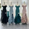 Shar Said Luxe Rose Sirène Plumes Bal Dres Bretelles Spaghetti Vert Noir Bleu Femmes Soirée De Mariage Dr SS169 O4Ql #