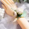 künstliche Rosenhandgelenk Corsages Hand FR Brautjungfer Seide FR Armband Hochzeit Brautgelenk FR Accories Party Dekor S2qa#