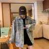new Korean Style Denim Jackets Women Solid Color Ripped Outerwear Office Lady Oversized Female Vintage Large Size 4XL Loose Coat G5e0#
