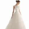 Simples barco pescoço 2024 casamento dres feminino uma linha elegante sexy backl arco vestidos de noiva simples formal sleevel cetim tule j1rz #