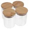 Garrafas de armazenamento 4pcs frascos de chá folhas de vidro selado cereal com tampas para restaurante em casa (250ml)