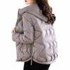 Giacca invernale da donna Cappotti corti con cappuccio Cott-imbottito Cappotto Cappotto coreano Capispalla allentato Parka Harajuku Giacche trapuntate da donna s0Ts #