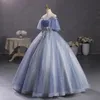 DSP 라인 v 목 얇은 명주 그물 Quinceanera DRES 2024 아플리케 왕자 왕자 달콤한 15 년 소녀 생일 파티 DRES 댄스 파티 가운 D3PV#