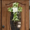Fiori decorativi Ghirlanda con croce pasquale Decorazione classica Lilien artificiale Verde primavera per la porta d'ingresso all'esterno di Christian