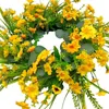 Decoratieve bloemen gele madeliefjeskrans Elegante duurzame eenvoudige voordeur Lente Kunstmatig voor binnenhuis Festival Tuinterras