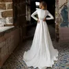 Boemia semplice abito da sposa in pizzo per le donne una linea Chiff sposa Dr Lg maniche sexy scollo a V abito da sposa abiti da sposa U5sq #