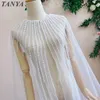 pearls Romantic Wedding Cape Lg Bohemian Brides Wraps Hand Beads Sweep Train Bridal Cloak Bridal Accories Outfit Z4Y0#