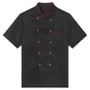 Unissex Chef Jacket Mens Mulheres Cook Camisa Workwear Cantina Padaria Hotel Restaurante Catering Chef Uniforme Cozinha Cozinhar Roupas J0Ew #