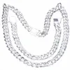 Wysokiej jakości męskie zestawy biżuterii eleganckie naszyjniki bransoletki 925 srebrne srebrne 1 1 figaro łańcuch 199g