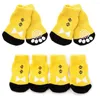 Abbigliamento per cani 4 pezzi Anti calzini per animali domestici Calze adorabili Calzature pratiche in cotone per cuccioli (taglia XL)