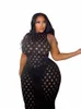 WMSTAR Plus Size Dres för kvinnor SEXY HOLLOW OUT KNITED ELEGANT MAXI DR CLUB Outfits New in Summer Wholesale Dropship T9CQ#
