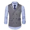 Gilet da uomo Moda Gilet da uomo Gilet patchwork a righe Costume Homme Formale Business Casual Abiti senza maniche Giacca Cappotto vintage