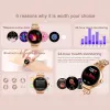 1,04 tum AMOLED SCREEN Fashion Ladies Smart Watch Screen Visa alltid Bluetooth Call Smartwatch Metal Body Small Screen Watch