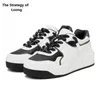 Casual Shoes Men Sneakers Spring Autumn Leisure Chunky Bottom Platform Mixed Colors Cross-bundna äkta läder Male Board 23