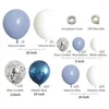 Dekoracja imprezy 107 PCS Macaron Balloons Garland Arch White Blue Wedding Birthday Festival Festival