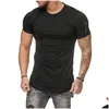 T-shirts masculins t-shirts t-shirts t-shirts à manches courtes coutures de poche minces de sport décontractées