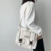 ショルダーバッグ日本のシンプルなメッセンジャーバッグ韓国学生ナイロン防水キャンバス女性のためのクロスボディ