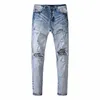 Мужские джинсовые брюки, летние новые европейские и американские эластичные облегающие повседневные мужские рваные джинсы с отверстиями, оптовая продажа 31zD #