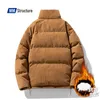 Parkas chauds d'hiver pour hommes, en velours côtelé, col montant militaire, ample, surdimensionné, chaud, veste décontractée, manteau de marque Fi, p5Ob #