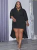 Eleganckie dres dla kobiet Fi Deep V Lg Dr Casual Plus Size Lady Short Dr with Cloak Hurtowe zbiorcze 85zo#