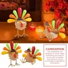 Candle Holders Thanksgiving Turkey Tealight Holder Colorful For Home Dining Table Candlestick Fireplaces Decoration 2 Model L7C4