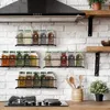 Hooks 2/4Pcs Spice Organizer Rack Wall Mount Jars Set Hanging Shelf Door Seasoning Bottle Holder Kitchen Jar Storage