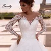 Elegante Casamento Dr Organza Com Bordado Princ Bola Vestido Querida Manga Completa Simplicidade Voltar Butt Vestido De Novia g0dV #